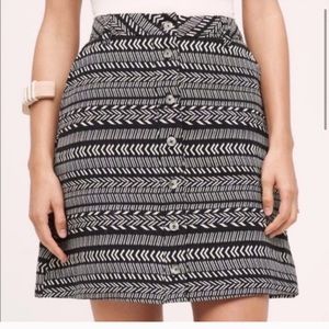 Maeve black and white pattern skirt